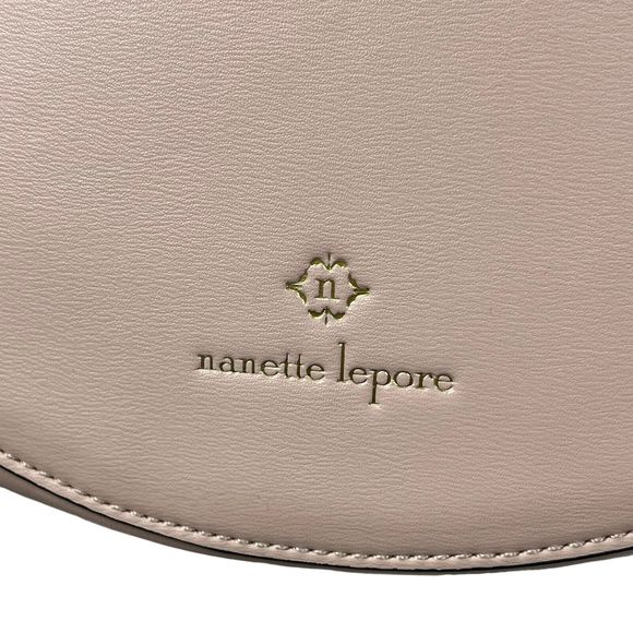 Nanette Lepore Round Backpack Purse Fashion Bow Designer Travel Bag Tan - Picture 2 of 12